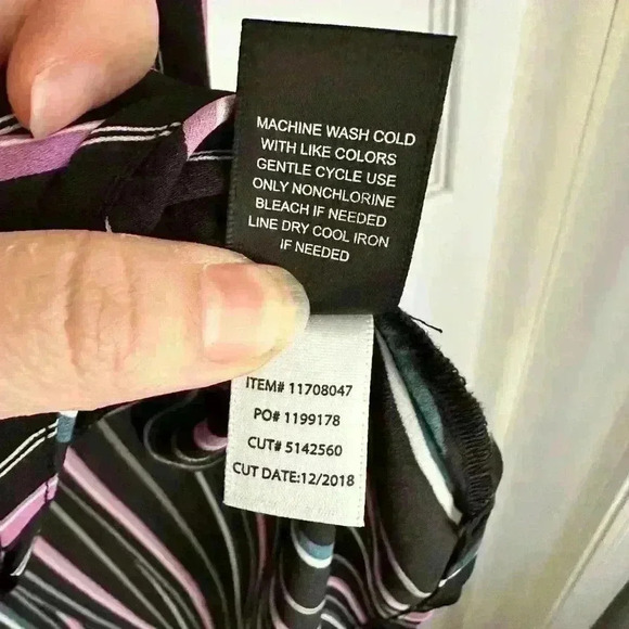 Torrid Lexie Georgette Tunic Tank Black White Purple Green Striped - Picture 5 of 6